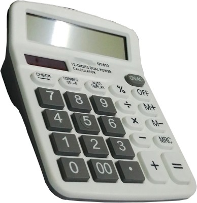 JPRO C Black 12 Digit Commercial Calculator with solar Charging System Financial  Calculator(12 Digit)