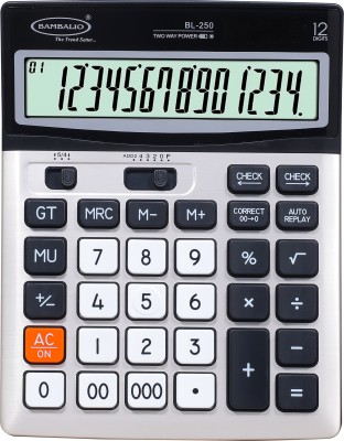 BAMBALIO BL-250 With Metallic Panel & 3 Years Warranty with 000 Key Basic  Calculator(12 Digit)
