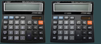 Hench HN-555N Basic Calculator_N259 Desktop Calculator_N259 Financial  Calculator(12 Digit)