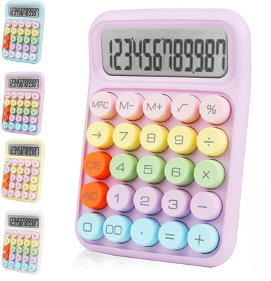 DIYAL ENTERPRISE Mini Desktop Calculator with 12-Digit LCD & Big Buttons Cute Candy-Colored Style Basic  Calculator(12 Digit)