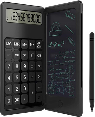 arthasya Mini Calculators DigiFold for Shop 2 in 1 Writing Tablet with Writing Pad 12 Digit Pocket Foldable Design Basic  Calculator(12 Digit)