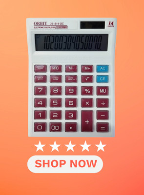 PW PENCILWALA ORBIT SUPER ELECTRONIC OT-814GC STYLISHY OT-814GC REAL SOLAR FOR OFFICE & HOME USE Financial  Calculator(14 Digit)