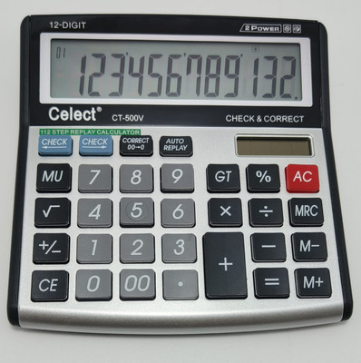 Celect CT- 500V 12 Digit Calculator with Large Display and Sturdy Design for Office Basic  Calculator(12 Digit)