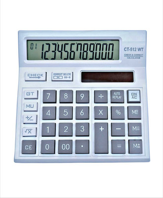 Bassonic CT-512 WT Grey 112 Steps Check and Correct Desktop, 2 Power Basic  Calculator(12 Digit)