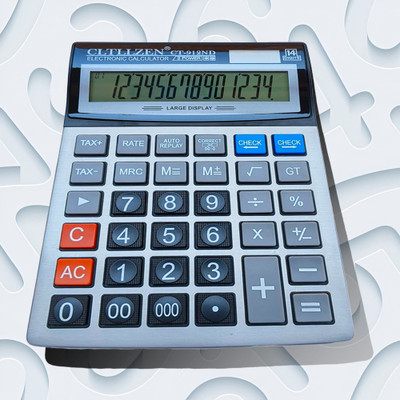 CITLLZEN 14 Digit Solar + Battery Financial Calculator with Large Display for Office Use CT-912 Financial  Calculator(14 Digit)
