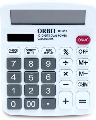 Justakeit Orbit OT-612 CHECK & CORRECT White Basic  Calculator(12 Digit)