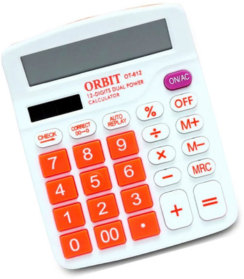 ORBIT Professional Dual Power Multifuctional 12 Digit With LCD Display Calculator Orbit Basic  Calculator(12 Digit)