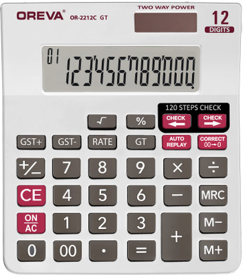 OREVA OR-2212C GT [WHITE] Solar & Battery Calculator Desktop Financial  Calculator(12 Digit)