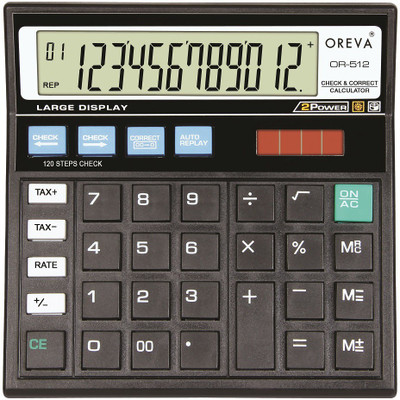 OREVA OR-512 [BLACK] Solar & Battery Calculator Desktop Financial  Calculator(12 Digit)