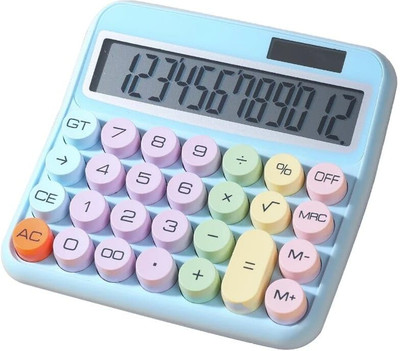 NISHIV 12-Digit Large LCD Display 12-Digit Large LCD Display 15° Tilt Screen for Kids Calculator Colorful Basic  Calculator(18 Digit)