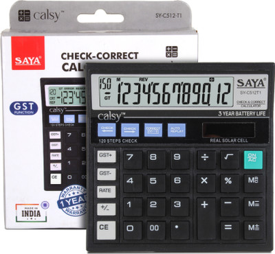 saya Desktop Calculator | 12-Digit Large Display | Auto Replay| GST & RATE Function 120 Steps Check | Dual Power | Best for Accounting & Daily Use |Office Supplies Basic Calculator(12 Digit) saya Desktop Calculator | 12-Digit Large Display | Auto Replay| GST & RATE Function 120 Steps Check | Dual Power | Best for Accounting & Daily Use |Office Supplies Basic Calculator(12 Digit)