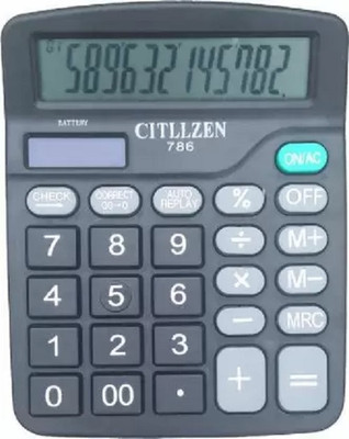 Hench 786 CALCULATOR Double Dual Display Desktop Solar & Battery Power Soft Keys Financial  Calculator(12 Digit)