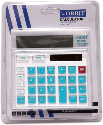 Villy Orbit CHECK & CORRECT Electronics Mirror Button Basic  Calculator(12 Digit)