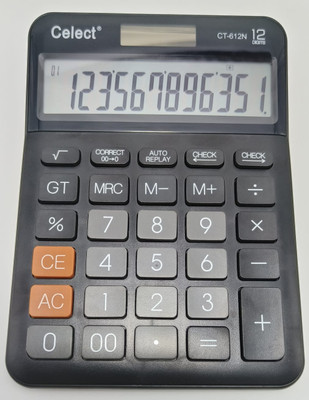 Celect CT- 612N 12 Digit Calculator with Large Display and Sturdy Design for Office Basic  Calculator(12 Digit)