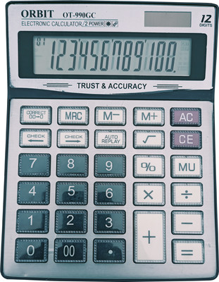 SHIVA OT-990GC 112 Steps Check, 12 Digits & 11 CM Extra Large Display Electronic Financial  Calculator(12 Digit)