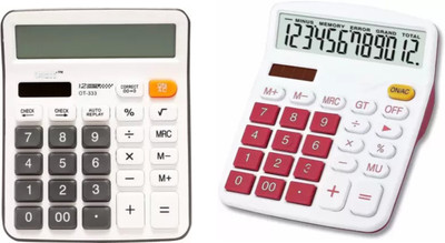 german valley A Superb Calculator Combo of 333Grey And 612Maroon With Soft Keys Basic  Calculator(12 Digit)
