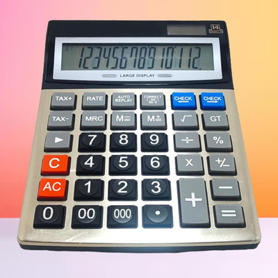 CITLLZEN Large 14‑Digit Solar + Battery Calculator | Dual Power | Big Display CT-912ND Financial  Calculator(14 Digit)