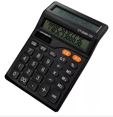 DHAGO BLACK DOUBLE DISPLAY * 01 BLACK DOUBLE DISPLAY * 01 Basic  Calculator(12 Digit)