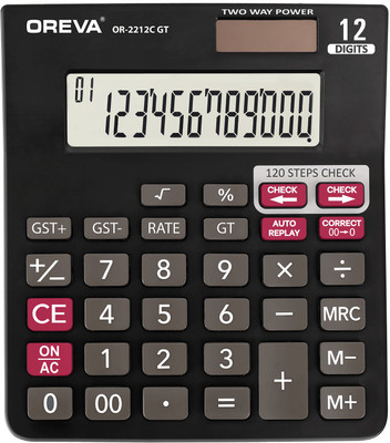 OREVA OR-2212C GT [BLACK] Solar & Battery Calculator Desktop Financial  Calculator(12 Digit)