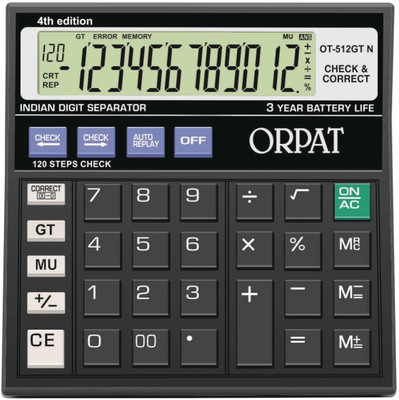 DRISYAM OT 512 GT Dual power resource Orpat Basic  Calculator(12 Digit)
