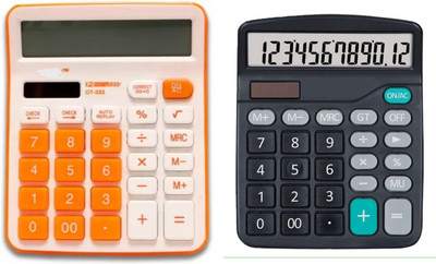 german valley A Superb Calculator Combo of 333Orange And 786N With Soft Keys Basic  Calculator(12 Digit)