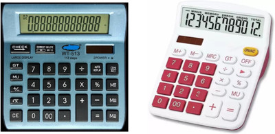 german valley A Superb Calculator Combo of 513Blue And 612Maroon With Soft Keys Basic  Calculator(12 Digit)