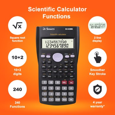 Dr SmartX SOFT & SMOOTH KEY perform mathematical tasks quickly, accurately, and efficiently with Scientific  Calculator(12 Digit)