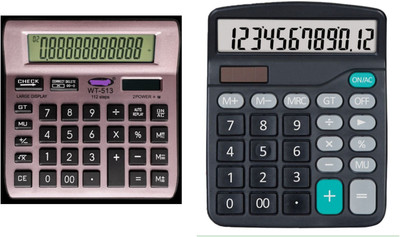 german valley A Superb Calculator Combo of 513RoseGold And 786N With Soft Keys Basic  Calculator(12 Digit)
