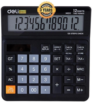 Deli WM01120 12d Calculator 3 Years Warranty Steps Check and Correct Desktop Calculator & GT Keys Basic  Calculator(10 Digit)