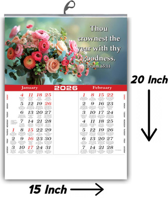 THE CHRISTIAN GALLERY 26 A Year of Wonder Wall20 Calendar 2026 Wall Calendar(Glossy Paper, Beautiful Flower & Baby Images for Your Home)
