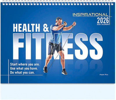 ARGS PAPER PLUS 308-Health & Fitness 2026 Table Calendar(Blue, HEALTHY LIFESTYLE)