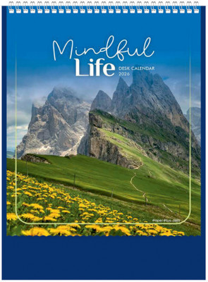 ARGS PAPER PLUS 1603-Mindful Life 2026 Table Calendar(Blue, MOTIVATIONAL)