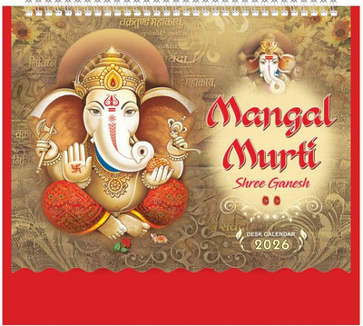 ARGS PAPER PLUS 1501-Mangal Murti 2026 Table Calendar(Red, RELIGIOUS)