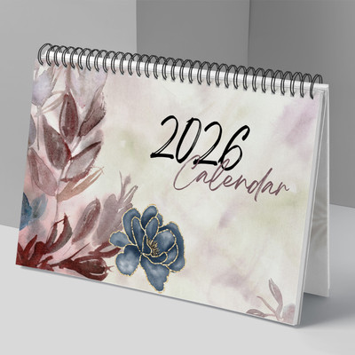 Papero Premium A5 2026 Table Calendar(Multicolor, Watercolour)