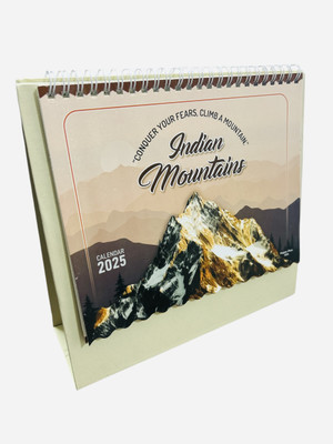 vrindavan shopi Indian Mountains 2025 climb Your Goal 2025 motivational desktop calendar 2025 Table Calendar(Multicolor, Motivational)