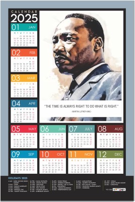 ARTBOX The Time Is Always Right Martin Luther King Motivational Calendar 2025 Wall Calendar(Multicolor, Motivation and persnalities)