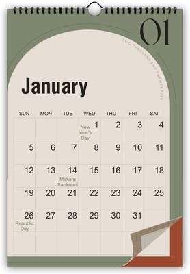 AccuPrints Color wall 2025 Wall Calendar(Multicolor, Planner)