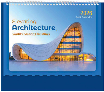 ARGS PAPER PLUS 1515-Elevating Architecture 2026 Table Calendar(Blue, painting)