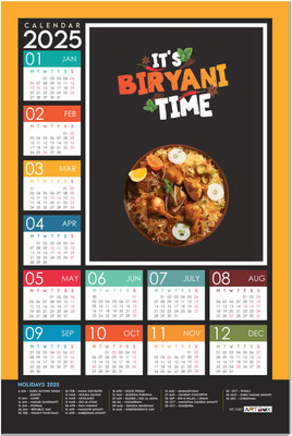 ARTBOX Biryani Lovers’ Delight Calendar For Hotel Restaurant Caterer Wall Calendar 2025 2025 Wall Calendar(Multicolor, Abstract)