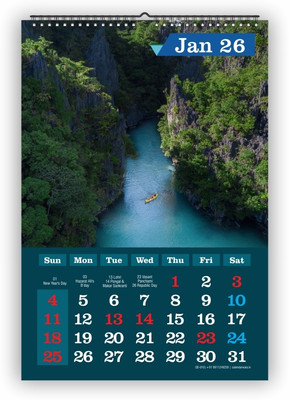 Pixel Natural Landscape 2026 Wall Calendar(Multicolor, Office Date)