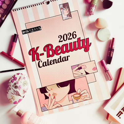 InkChalk K-Beauty Calendar (MINI) 2026 Wall Calendar(Multicolor, KOREAN THEME CALENDAR)