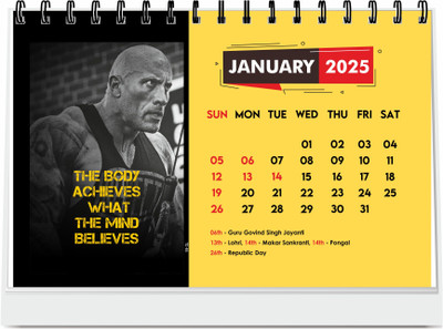 ESCAPER Personal Trainer’s Calendar 2025 2025 Table Calendar(Multicolor, Office & Home)