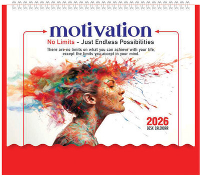 ARGS PAPER PLUS 1507-Motivation 2026 Table Calendar(Red, MOTIVATIONAL)