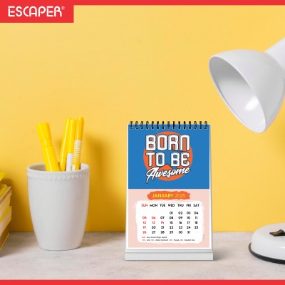 ESCAPER Inspirational Desk Calendar 2025 – Daily Motivational Quotes (22 x 15 cm) 2025 Table Calendar(Multicolor, Office, Homes)