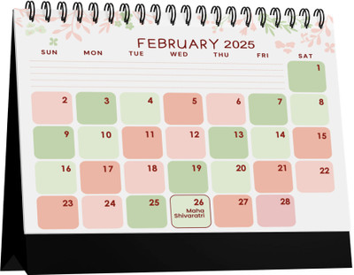 AccuPrints Flower desk 2025 Table Calendar(Multicolor, Planner)