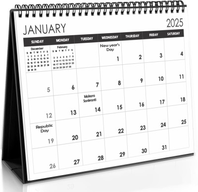 AccuPrints Planner, Organizer & Reminder Desk calendar 2025 Table Calendar(White, Desk Calendar)