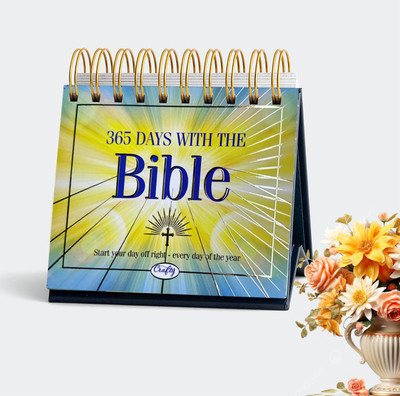 Crafty Bible Perpetual Calendar Perpetual Table Calendar(White, 365 Bible Verses-A-Year Page-A-Day Perpetual Calendar : Timeless Words)