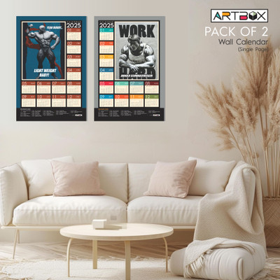 ARTBOX Ronnie Coleman & arnold schwarzenegger Pack of 2 Gym wall calendar 2025 Wall Calendar(Multicolor, Personalities, Quotes & Motivation, Sports)