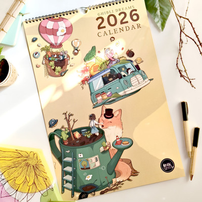 InkChalk Ghibli Dreams (FULL) 2026 Wall Calendar(Multicolor, ANIME THEME CALENDAR)