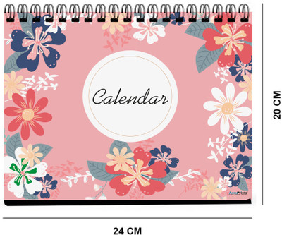 AccuPrints Big flower Desk(9.5x 6.5 )inch 2025 Table Calendar(Multicolor, Desk Planner)